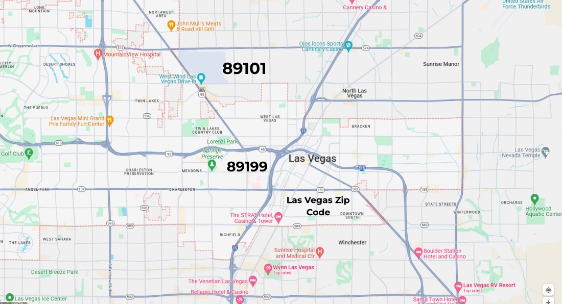 Las Vegas Zip Code Map