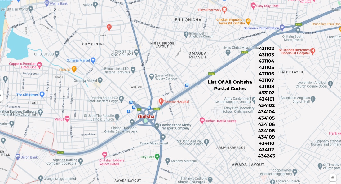 Onitsha Postal Codes