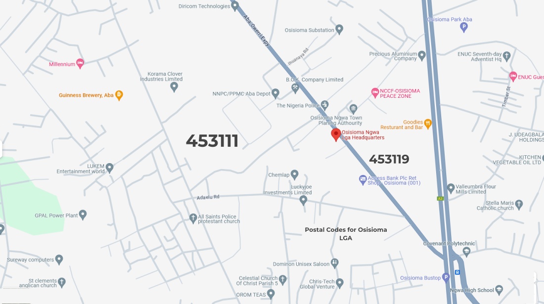 Postal Codes for Osisioma LGA