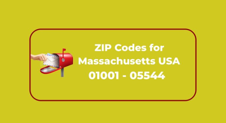 ZIP Codes for Massachusetts USA