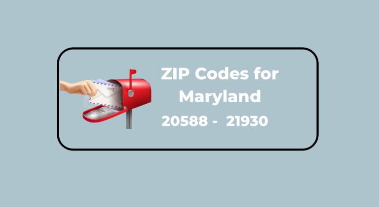 ZIP Codes for Maryland