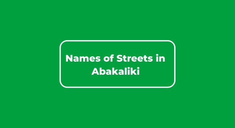 Names of Streets in Abakaliki